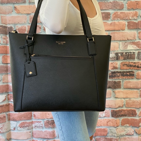 Kate spade LARGE Cameron pocket tote BLACK bag - Picture 5 of 8